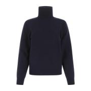 Maison Margiela Mysig och elegant högkrage tröja Blue, Dam