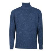 Drumohr Indigo Melange Turtlenecktröja Blue, Herr