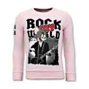 Local Fanatic Lyx Pullover - Rock My World Cat Pink, Herr