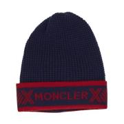 Moncler Logoed Beanie, Klassisk Stil Blue, Unisex