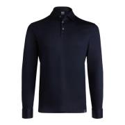 Boggi Milano Pima Cotton Polotröja med lång ärm Blue, Herr