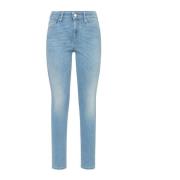 Jacob Cohën Smal passform jeans med blekt denim och sandig yta Blue, D...