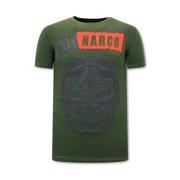 Local Fanatic El Narco T Shirt Med Tryck Green, Herr