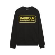 Barbour Sweatshirt med stort logotyptryck och raglanärmar Black, Herr
