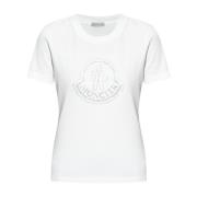 Moncler T-shirt med logotyp White, Dam