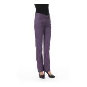 Byblos Lila Bomull Jeans Byxor med Fickor Purple, Dam