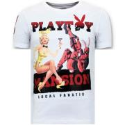 Local Fanatic Exklusiv Män T-shirt - The Playtoy Mansion - 11-6386W Wh...