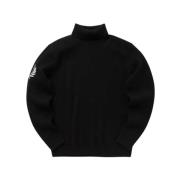 Fred Perry Svarta högkragsweaters med logga Black, Herr