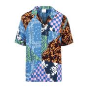 Marcelo Burlon Kortärmad skjorta med hawaiianskt tryck Blue, Herr