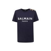 Balmain Bomull T-shirt med korta ärmar Blue, Herr