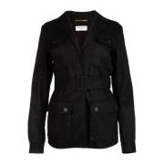 Saint Laurent Bomullsjacka med Ficklock Black, Dam