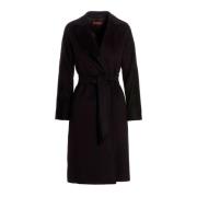 Max Mara Studio Max Mara Studio 3superb Wrap Coat Black, Dam