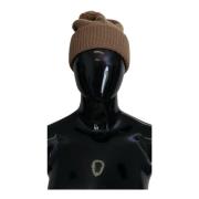 Dolce & Gabbana Stickad Pälsboll Vinter Beanie Mössa Brown, Dam