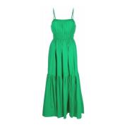 Seventy Venezia lång klänning med förskjutna lager Green, Dam