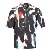 Alexander McQueen Graffiti Print Kortärmad Skjorta för Ss23 Black, Her...