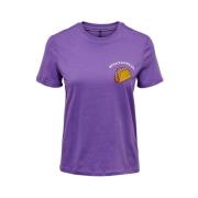 Only T-Shirt - Klassisk Modell Purple, Dam