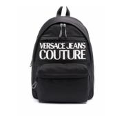 Versace Jeans Couture Svart Herrryggsäck med Logotyp Black, Herr