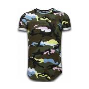True Rise Camouflage Lång Passform Skjorta Army - Herr T-Shirt - Up-T1...