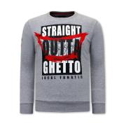 Local Fanatic Tröjor Herr Straight Outta Ghetto Gray, Herr