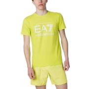 Emporio Armani EA7 Grön Tryckmönster T-shirt för Män Green, Herr