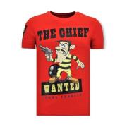 Local Fanatic Exklusiv T-shirt Män - Chief Wanted - 11-6367R Red, Herr