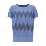 Le Tricot Perugia Round-neck Knitwear Blue, Dam