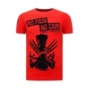 Local Fanatic Wolverine X Man T Shirt Med Tryck Red, Herr