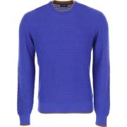 Drumohr Round-neck Knitwear Blue, Herr