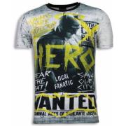 Local Fanatic Wanted Gothams Hero - Herr T Shirt - 5968 Gray, Herr