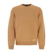 A.p.c. Round-neck Knitwear Brown, Herr