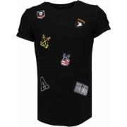 True Rise Exclusive Military Patches - Man Herr T Shirt - T09150Z Blac...