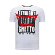 Local Fanatic Herr T Shirt Straight Outta Ghetto White, Herr
