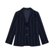 Brooks Brothers Marinblå Blazer i Virgin Ull-Kashmir Blandning Blue, H...