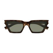 Saint Laurent Distinkt Cat-Eye Solglasögon i Havana Brown, Dam