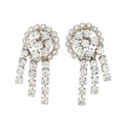 Alessandra Rich Crystal Cascade Earrings Gray, Dam
