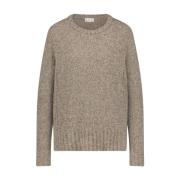 Jane Lushka Mysig Teddy Pullover med Boucle Effekt Beige, Dam