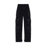 The Attico Fern Svarta Denim Långbyxor med Multi-Fickor Black, Dam