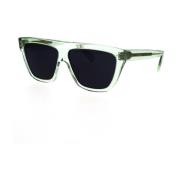 Celine Fyrkantiga solglasögon i grönt transparent med mörkgråa linser ...