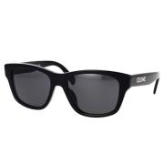Celine Geometriska solglasögon med gråa linser och ikoniskt logotyp Bl...