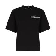 Moncler Svarta bomull T-shirts och Polos Black, Dam