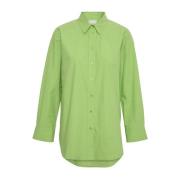 Part Two Grön Klassisk Skjorta med Avslappnad Silhuett Green, Dam