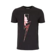 Neil Barrett Sart Logo Print Slim Fit T-Shirt Black, Herr