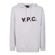 A.p.c. Bomullshoodie med Logotryck Purple, Herr