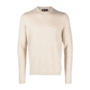 Colombo Round-neck Knitwear Beige, Herr