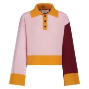 Marni Cashmere Colourblock Polo Sweater Multicolor, Dam