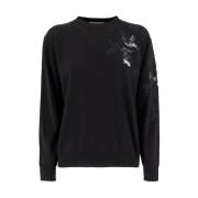 Ermanno Scervino Round-neck Knitwear Black, Dam