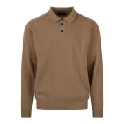 Roberto Collina Superfin Ull Polo Brown, Herr