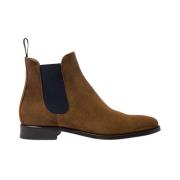 Scarosso Handgjorda Tabacco Suede Chelsea Stövlar Brown, Herr