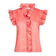 Co'Couture Topp med volangdetaljer - Stil 35213 Pelican Pink, Dam