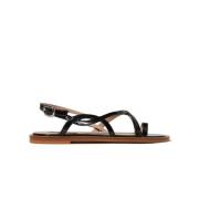 Scarosso Carol Patent Sandaler Black, Dam